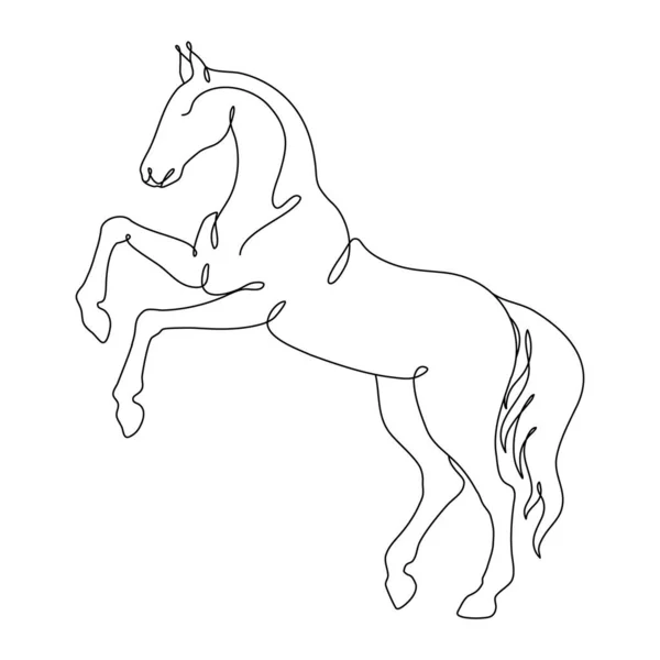 One line horse design silhouette. Hand drawn minimalism style vector illustration — Stock Vector