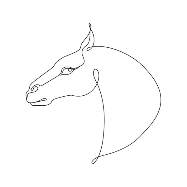 Bir sıra at tasarımı silueti. El çizimi minimalizm stili vektör çizimi — Stok Vektör