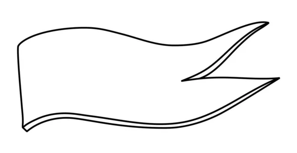 Icône de ligne de drapeau noir. Petite coche, ligne noire sur fond blanc. — Image vectorielle