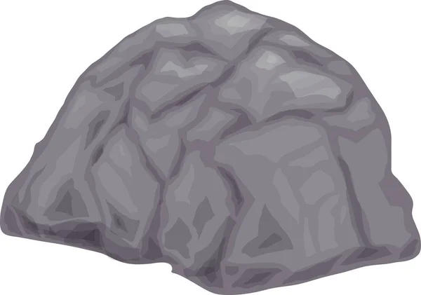 Grauer Stein auf weißem Hintergrund isoliertes Bild — Stockvektor