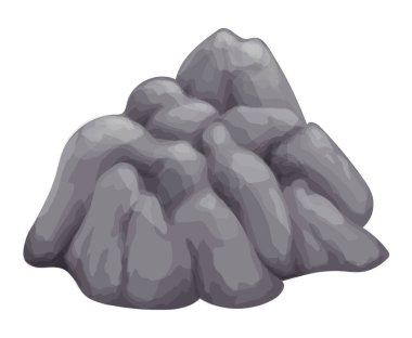 Beyaz arkaplanda gri taş izole görüntü