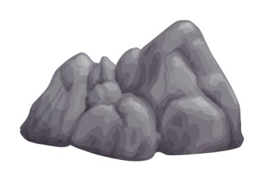 Beyaz arkaplanda gri taş izole görüntü