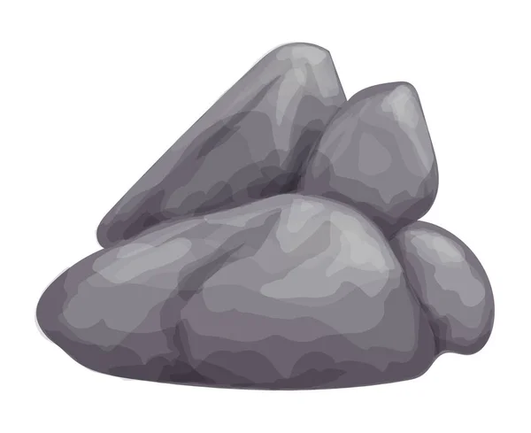 Grå sten på vit bakgrund isolerad bild — Stock vektor