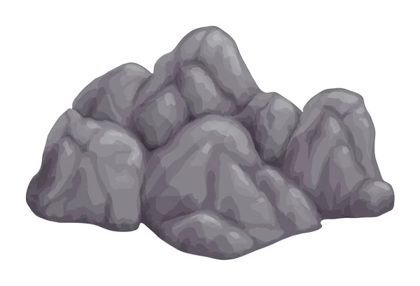Grauer Stein auf weißem Hintergrund isoliertes Bild — Stockvektor