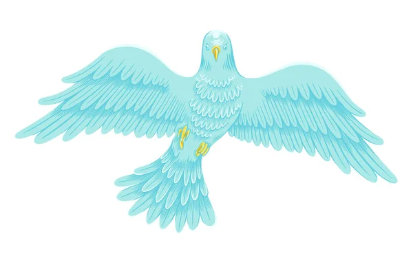 Blaue Taube, dekoratives Bild, Zeichnung eines Vogels — Stockvektor