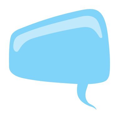 Beyaz arka planda konuşma yapmak için mavi kağıt kabarcıkları. Soyut tasarım. Vektör illüstrasyonu.