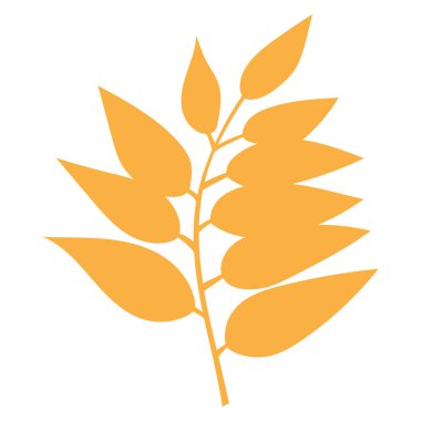 Turuncu sonbahar vektör illüstrasyonunu bırakır. Beyaz arkaplanda yapraklar, grafik simgesi veya yazdırılmış sonbahar Cadılar Bayramı çerçevesi.