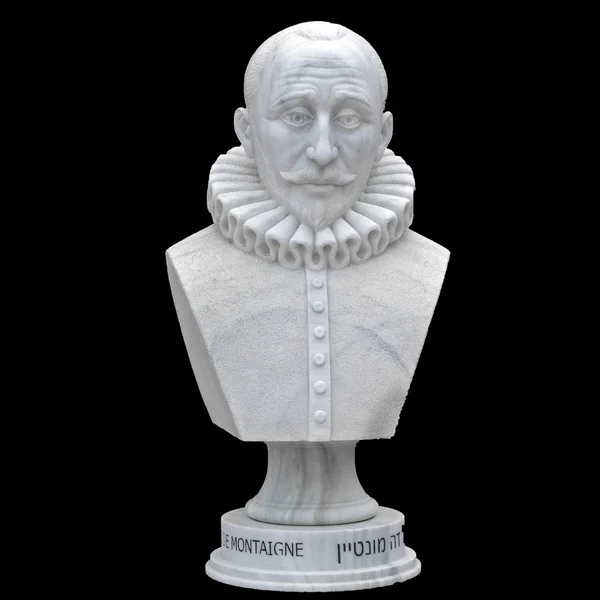 Montaigne. die Büste aus weißem Marmor. — Stockfoto