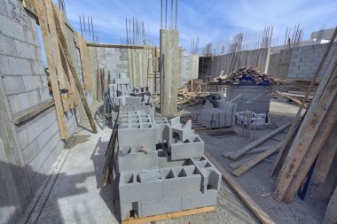 bir yerleşim bölgesinde inşaatı.