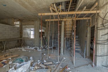 bir yerleşim bölgesinde inşaatı.