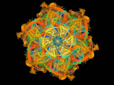 Soyut çok renkli fraktal. 3B görüntüleme.