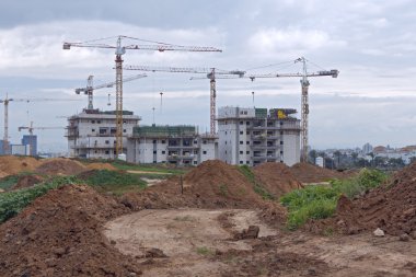 bir yerleşim bölgesinde inşaatı.