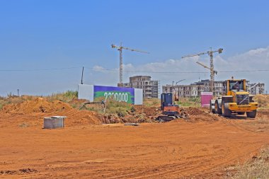 bir yerleşim bölgesinde inşaatı.