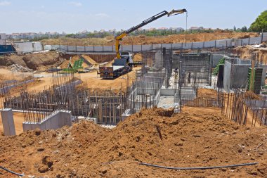 bir yerleşim bölgesinde inşaatı.