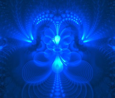 Soyut fraktal. Sihirli Mavi ışıklar.