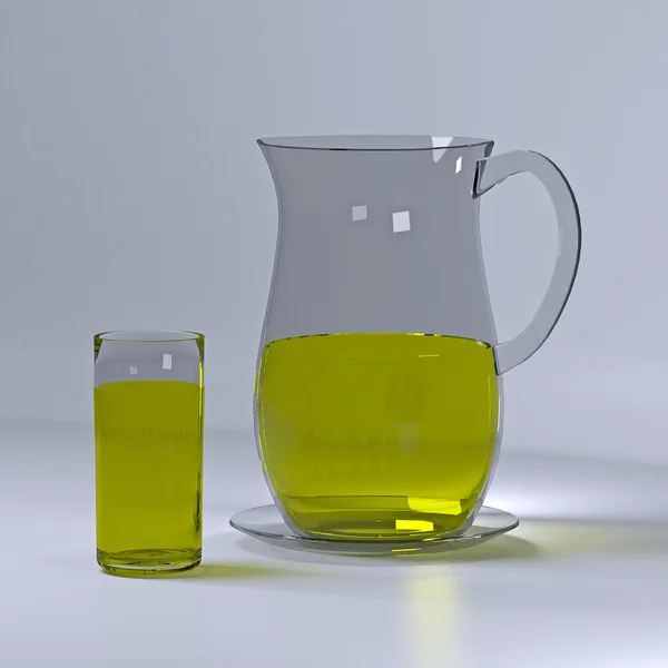 Pitcher and glass of lemonade. — Stock Photo, Image