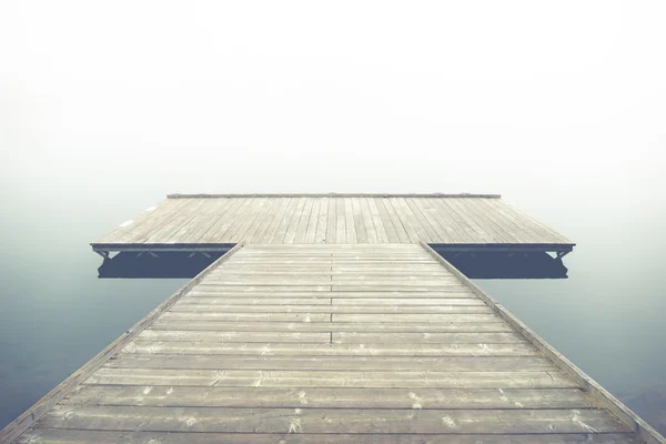 Pier in fog — Stock Photo, Image