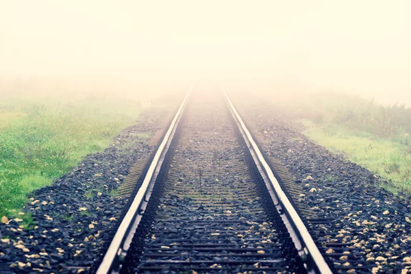 Linha ferrovias outono — Fotografia de Stock