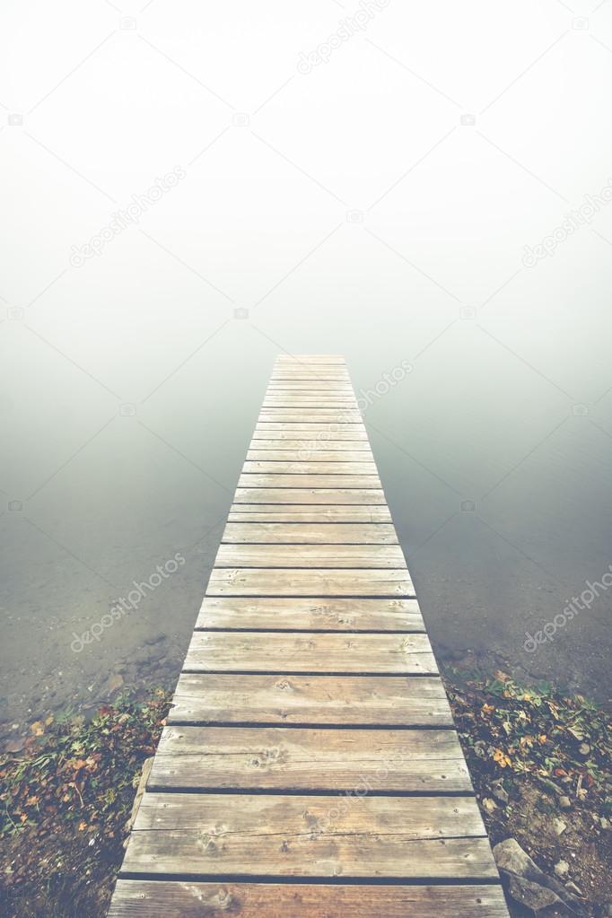pier in fog
