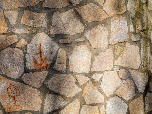 Imagen Dura Textura Una Pared Piedra Una Fachada — Foto de Stock