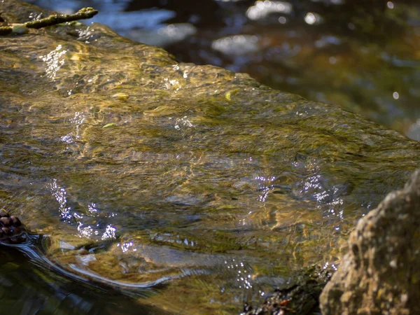 Agua Manantial Natural Que Fluye Por Las Rocas — Foto de Stock