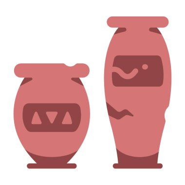 Arkeoloji kavramsal ikonu, vektör illüstrasyonu. Antika kavanozları