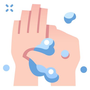 El yıkama ikonu, hijyen konsepti. Vektör çizimi. sabun yıkama eli