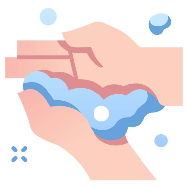 El yıkama ikonu, hijyen konsepti. Vektör çizimi. sabun yıkama eli