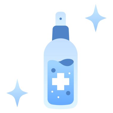 El yıkama ikonu, hijyen konsepti. Vektör çizimi. alkol spreyi