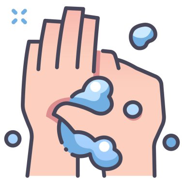 El yıkama ikonu, hijyen konsepti. Vektör çizimi. sabun yıkama elleri