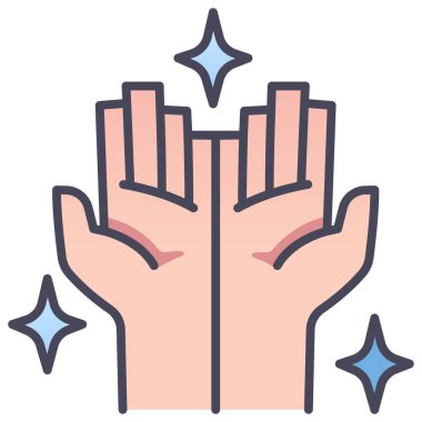 El yıkama ikonu, hijyen konsepti. Vektör çizimi. Temiz eller.