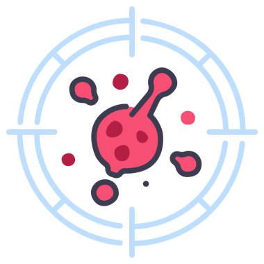 Virüs ve tıp ikonu, vektör çizimi. virüs hedefi