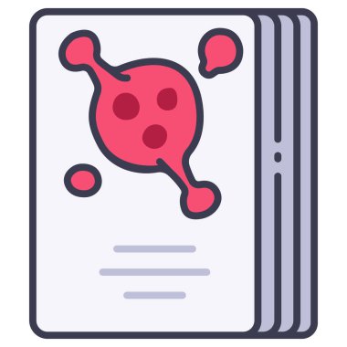 Virüs ve tıp ikonu, vektör çizimi. kitap virüsü