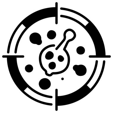 Virüs ve tıp ikonu, vektör çizimi. virüs hedefi