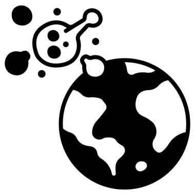 Virüs ve tıp ikonu, vektör çizimi. dünya salgını