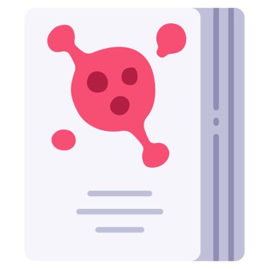 Virüs ve tıp ikonu, vektör çizimi. kitap virüsü