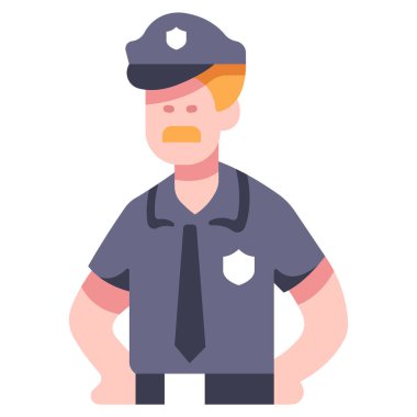 Amerika Birleşik Devletleri kavramsal ikonu, vektör illüstrasyonu. Polis