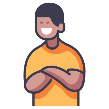 Amerika Birleşik Devletleri kavramsal ikonu, vektör illüstrasyonu. Amerikalı Adam