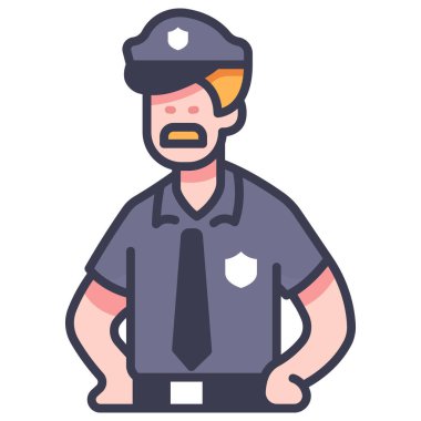 Amerika Birleşik Devletleri kavramsal ikonu, vektör illüstrasyonu. Polis 