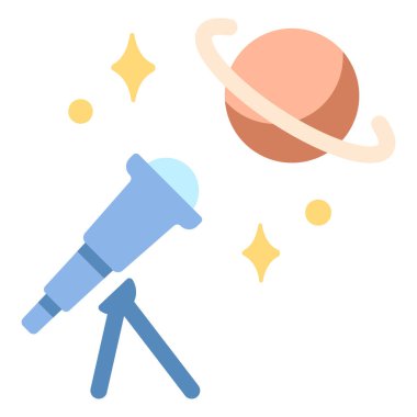 Bilimsel kavramsal ikon, vektör illüstrasyonu. astronomi