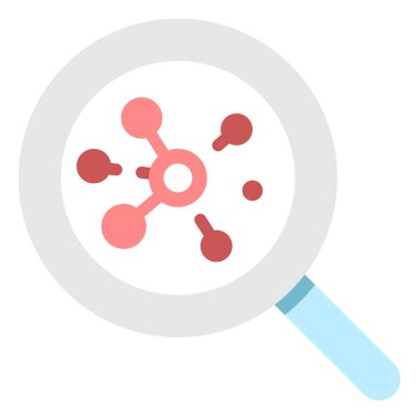 Bilimsel kavramsal ikon, vektör illüstrasyonu. Büyütme cam hücreleri