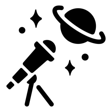 Bilimsel kavramsal ikon, vektör illüstrasyonu. astronomi