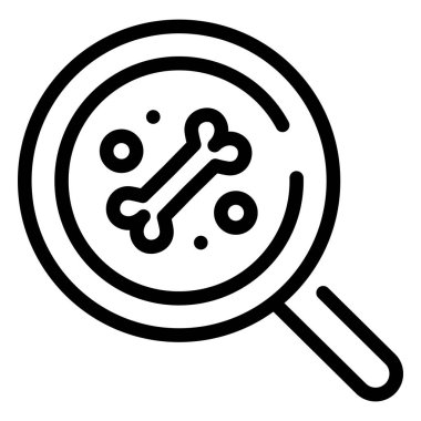 Bilimsel kavramsal ikon, vektör illüstrasyonu. Büyüteç cam fosili