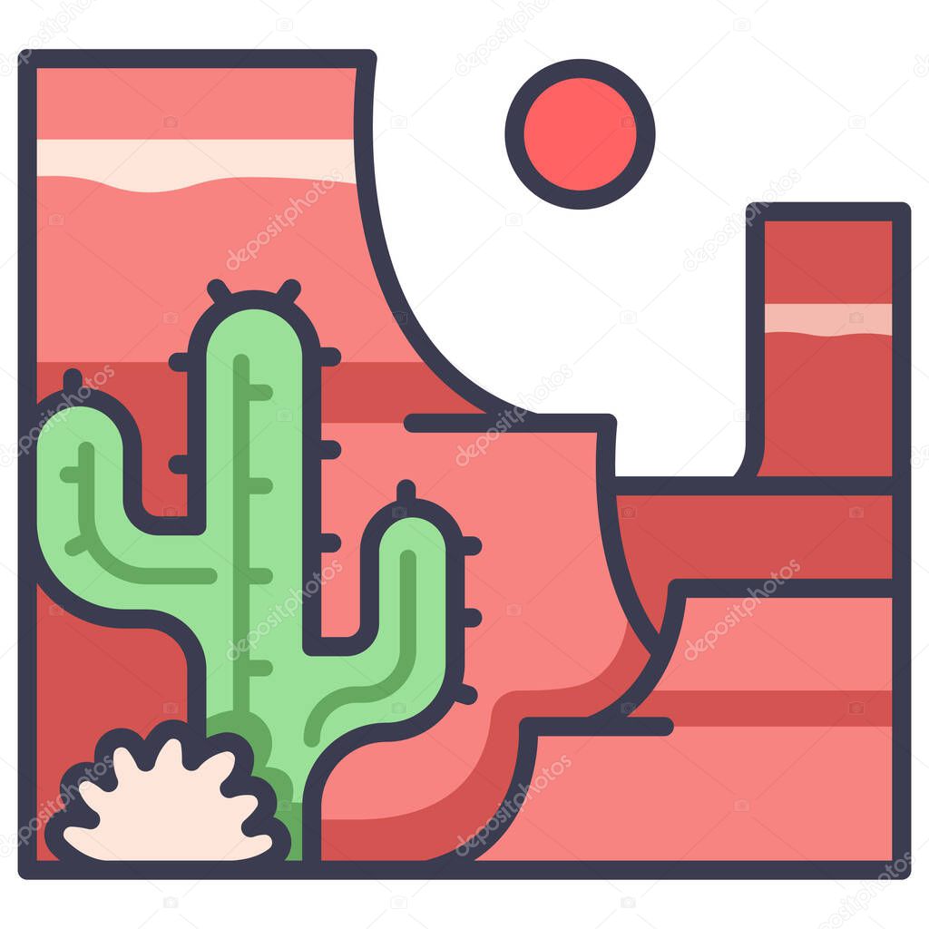 United States of America conceptual icon, vector illustration. grand canyon