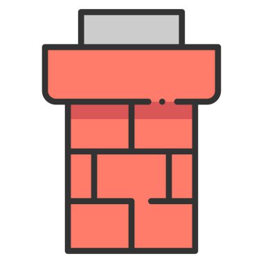 Bina ve inşaat mühendisliği ikonu, vektör çizimi. Baca..