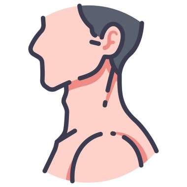 İnsan vücudu ikonu, vektör çizimi. boyun