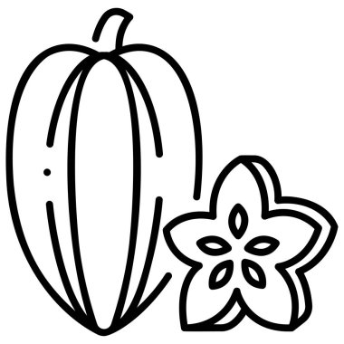 meyve ikonu. Vektör çizimi. yıldız meyvesi