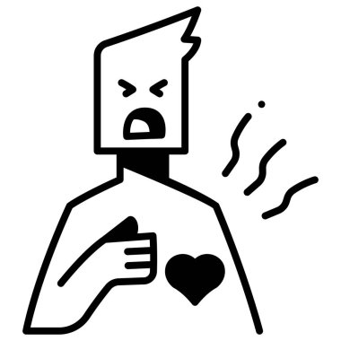 Hastalık ve yaralanma ikonu, vektör çizimi. hastalıklı kalp