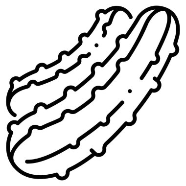 Sebze ikonu. Vektör çizimi. salatalık