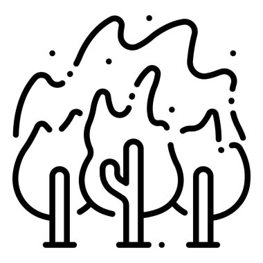 Çevre koruma ikonu, vektör illüstrasyonu. Vahşi ateş